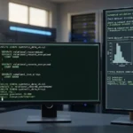 An isolated staging database running synthetic data automation scripts to generate compliant mock database tables.