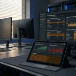 Operational analysis console contrasting Copilot productivity vs time wasting parameters.