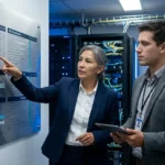 Engineering compliance officer evaluating QA outsourcing security steps and zero-trust access frameworks.