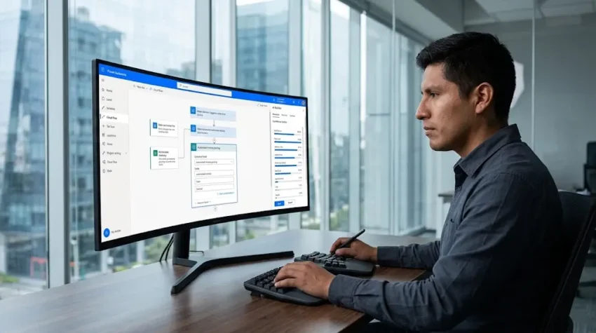 Detailed technical diagram illustrating Power Automate AI use cases and automated document processing workflows for enterprise teams.